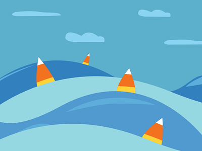 Candy Corn Sail Boats affinitydesigner illustration inktober2019