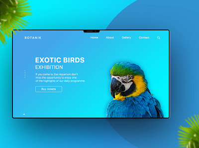 Exotic Bird Exhibition / Landing Page concept birds blue design education exhibition firstscreen firstshot landing photoshop ui ux web webdesign white