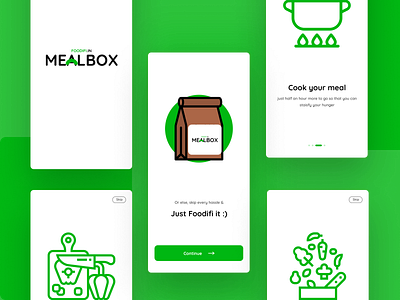 Onboarding experience | Foodifi Mealbox - Customer App foodifi.in mobile design onboarding experience online food ordering app ui