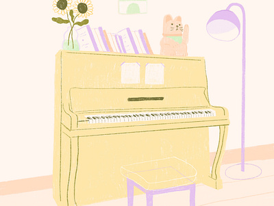 Amy Lilley's music station crayon illustration music