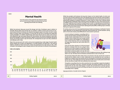 Spread from Rape Crisis' report design design editorial graphic design layout nonprofit report