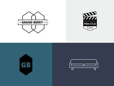 Grand Berry Theater Logo art deco branding design illustration logo typography vector