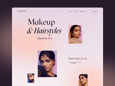 Makeup & Hairstyle design fashion ui web