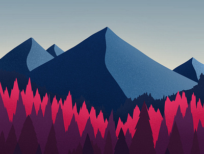 Mountains - Landscape art artist design digitalart dribbble galshir illustration illustrator procreate