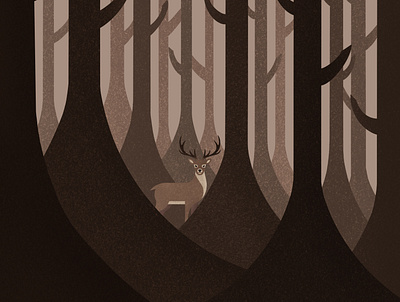 Deer art artist deer design digitalart dribbble forest galshir illustration illustrator procreate