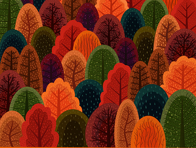 Autumn art artist design digitalart galshir illustration illustrator leaves procreate