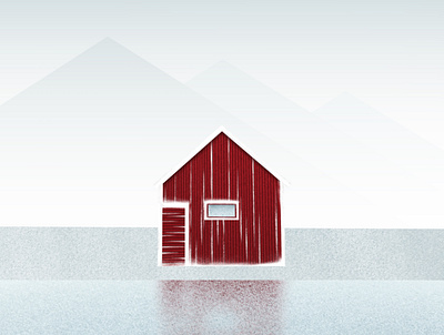 Norway Cabin architecture art artist cabin design digitalart dribbble illustration illustrator norway procreate