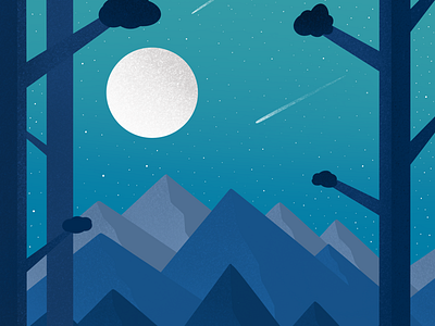 Mountains and Moon