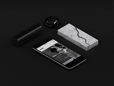 3D Custom Mockup for Mobile App 3d black and white iphone layout marble mobile mockup render responsive ui