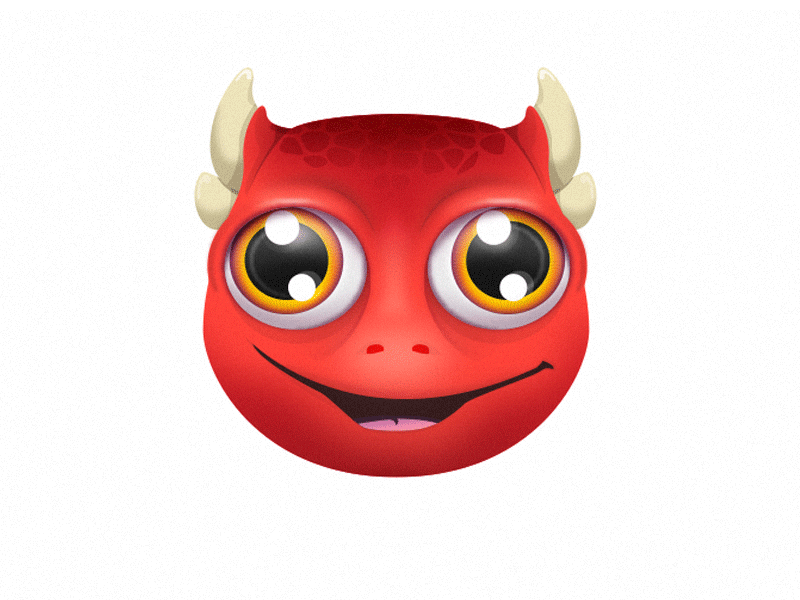 Monster face! character eyers face gif illustration monster progress red wip