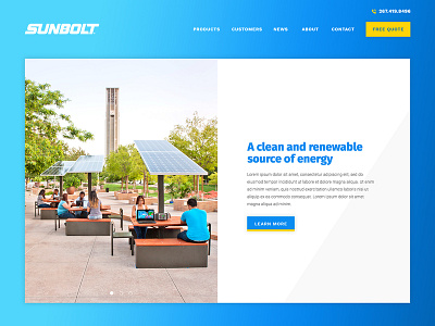 Sunbolt design gradient graphic design homepage solar ui ui design web web design web designer website