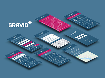 Gravid+ (Pregnancy+) app design flat icon illustration logo ui ux web website xd