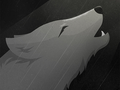 Wolf animals art black clean dark illustration poster rain vector wolf