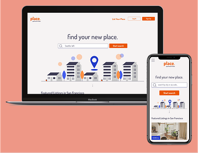 Place Apartment Finder branding design typography ui ux website