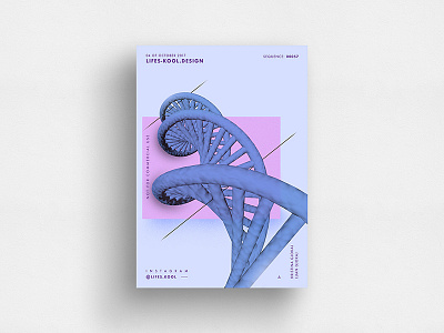 Deoxyribonucleic acid abstract art blue daily dna gradient graphic october pink poster postereveryday riangle