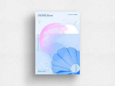 Shell abstract art blue daily gradient graphic november pink poster postereveryday riangle shell