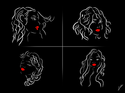 Red Lips Series adobe drawing ipadpro