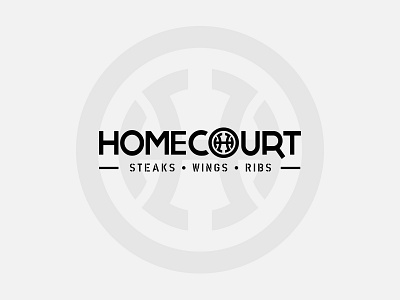 Homecourt basketball court grill home identity line linear logo mark monogram steak