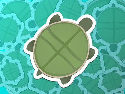 Turtle blue green illustration ocean sticker turtle