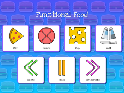 Functional Food childrens design food games icons illustration kids