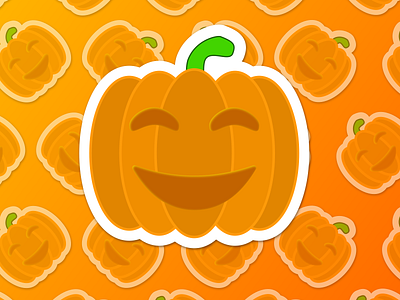 Pumpkin childrens design food illustration sticker