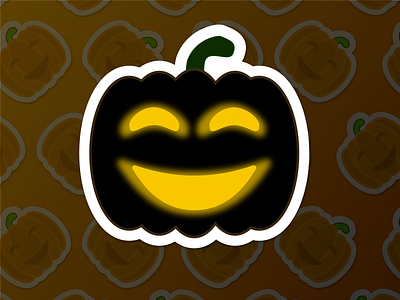 Pumpkin Dark childrens design food illustration sticker