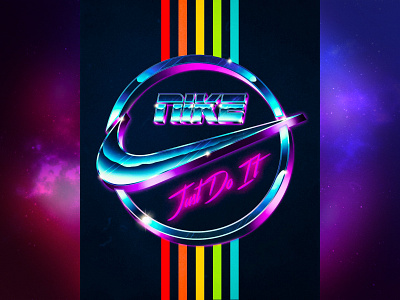 Retro Nike Logo - Self Initiated 1980s art design graphic design illustration logo logo design nike outrun retro retrowave synthwave type typography vaporwave