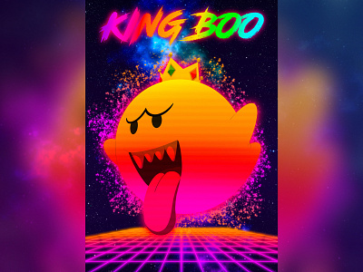 Super Mario Series - King Boo 1980s design game art gaming graphic design illustration nintendo outrun retro retrowave super mario synthwave type typogaphy vaporwave