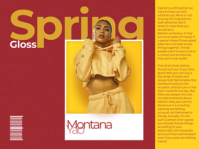 Spring Gloss beautiful branding cover design elegant fashion girl layout magazine model modern retro spring texture typogaphy yellow