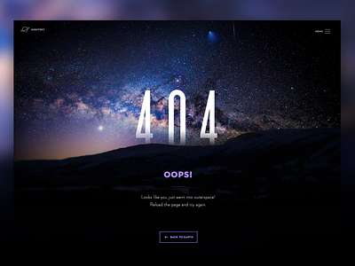 Day 008 - 404 Page - Daily UI 404 color daily ui error flat landing space ui ux