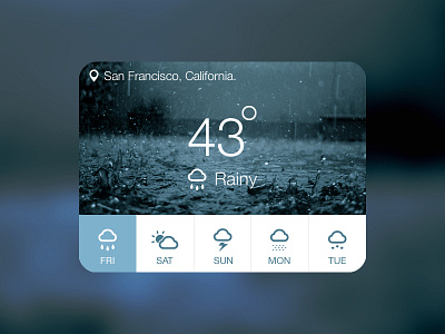 Weather-Rainy app design graphic design rain ui ui design weather widget