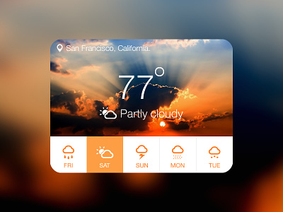 Weather-Partly Cloudy app clouds design graphic design partly cloudy ui ui design weather widget