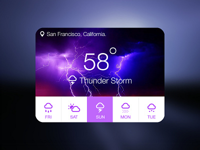 Weather-Thunder Storm app design graphic design thunder thunder storm ui ui design weather widget