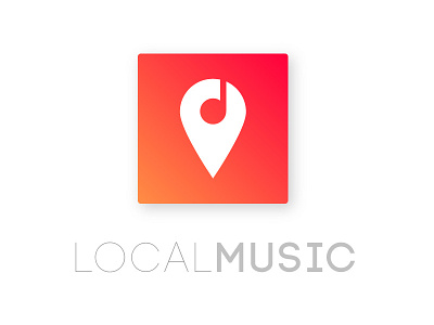 Localmusic Icon app brand exciting icon live local local music location logo music near note