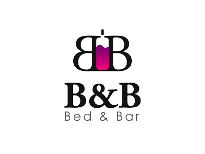 B&B - Bed & Bar bar bed bed bar brand design gradient guest house logo logo design travel wine
