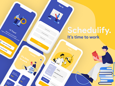 Schedulify App Design android android app design app apps branding design its time to work! ui uidesign uiux ux