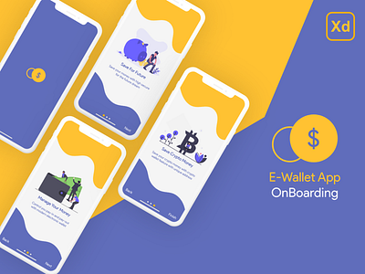 E-Wallet Apps On Boarding UI Design android design app concept mobile mobile apps ui design wallet apps