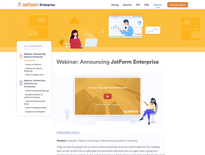 Multiple Webinar Page design face flat illustration illustrator jotform vector web website