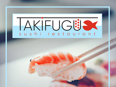 Logo for sushi restaurant “Takifugu” design fish foodlogo logotype restaurant seafood sushi tarnayart