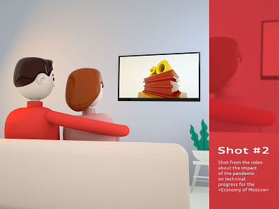 Shot #2 20 3d 3d art characterdesign couple design lowpoly shot watch tv