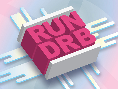 RUN DRB blue dribbble lines logo pink run dmc