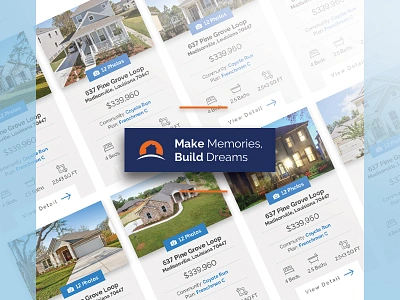 Make Memories, Build Dreams homebuilder ui ux website design