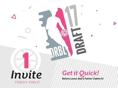 One Dribbble Invite Today Only! draft dribbble invite