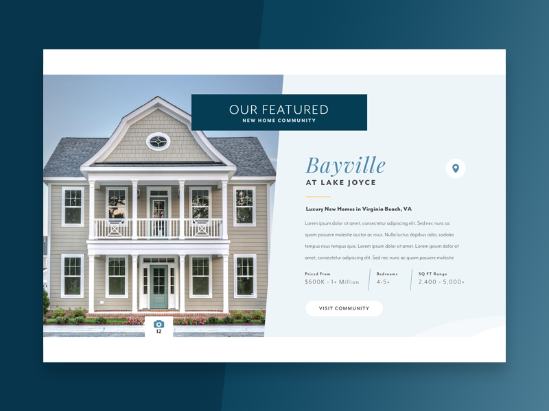 Portion Of Coastal Homebuilder Homepage #3 By Brian Smallwood On Dribbble