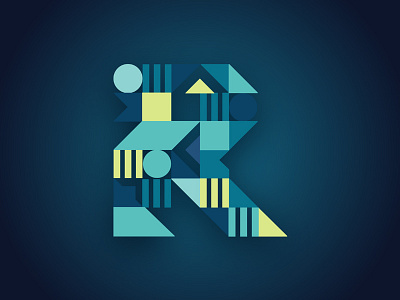 36 Days of Type - R 36daysoftype circles custom font r shapes triangles type