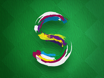 36 Days of Type - S 36daysoftype green lettering paint brush s type