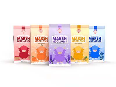 MarshMoollows branding graphic design illustration package design