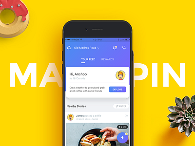 Magicpin App app design e commerce fashion flat food homepage mobile reward selfie tech