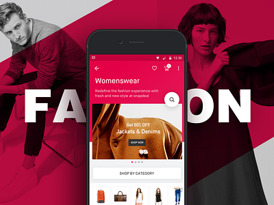 Introducing Snapdeal Fashion. android animation app design e commerce fashion flat homepage marketplace minimal mobile tech