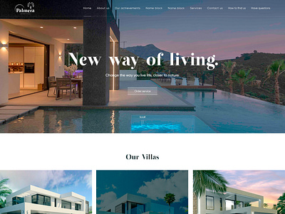 Palmera design typography ui ux villa villas web website